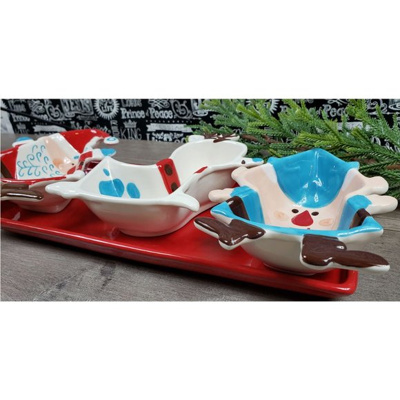 Boston Warehouse Ho Ho Ho Christmas Condiment Serving Set - Picture 2 of 16